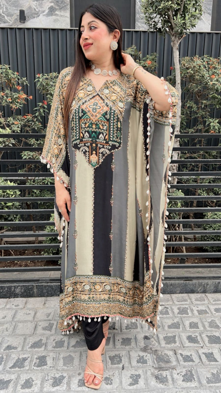 FESTIVE EDIT EMBELLISHED KAFTAN SET