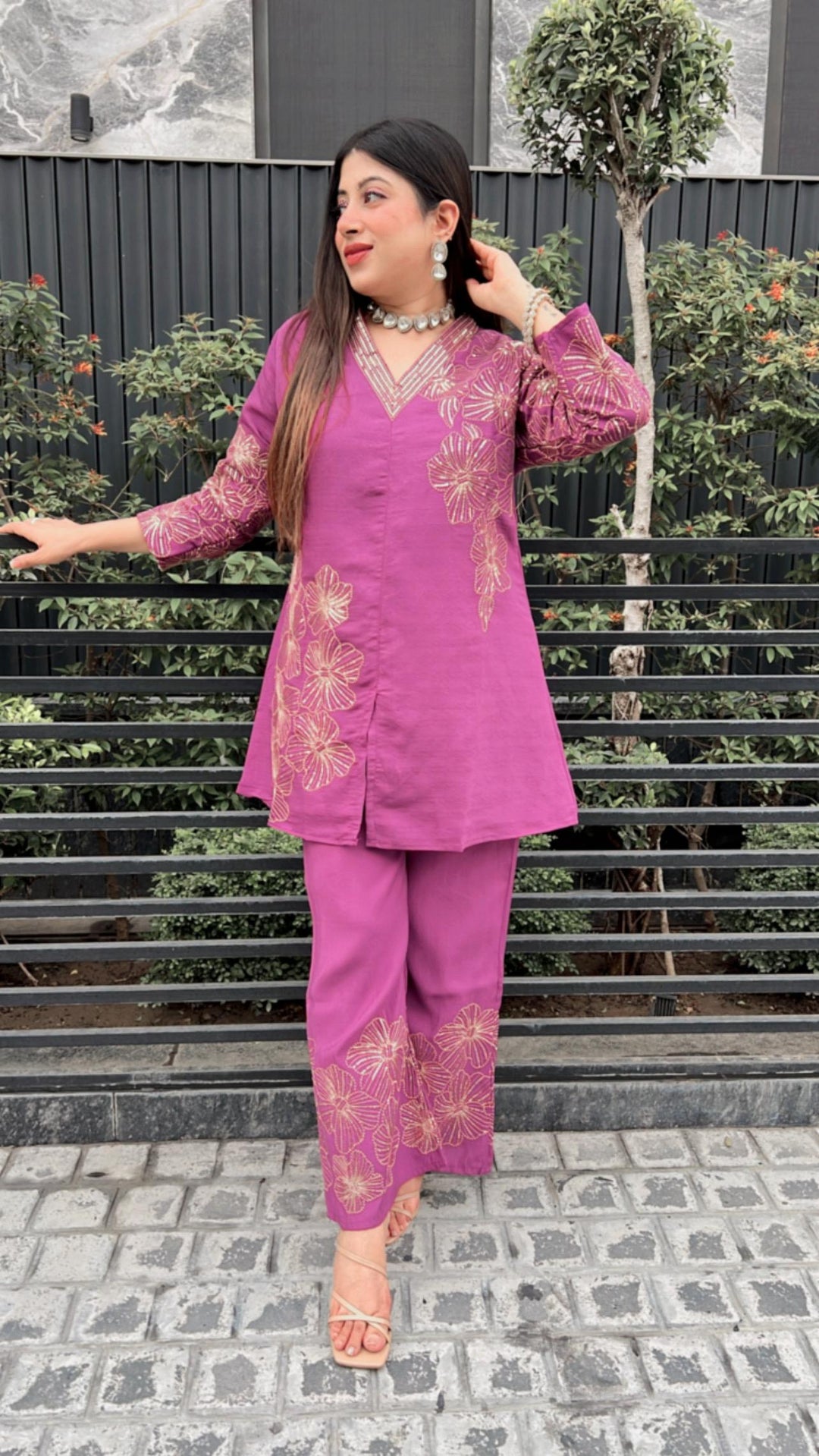 PURPLE SEQUIN EMBELLISHED CO-ORD Success
