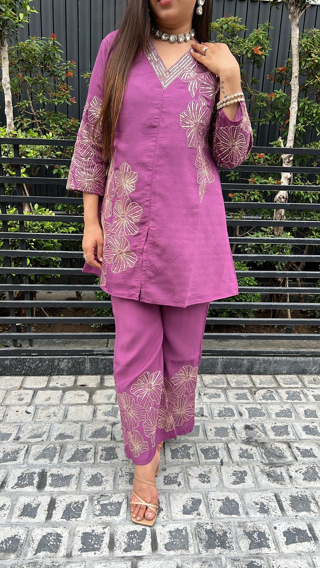 PURPLE SEQUIN EMBELLISHED CO-ORD Success