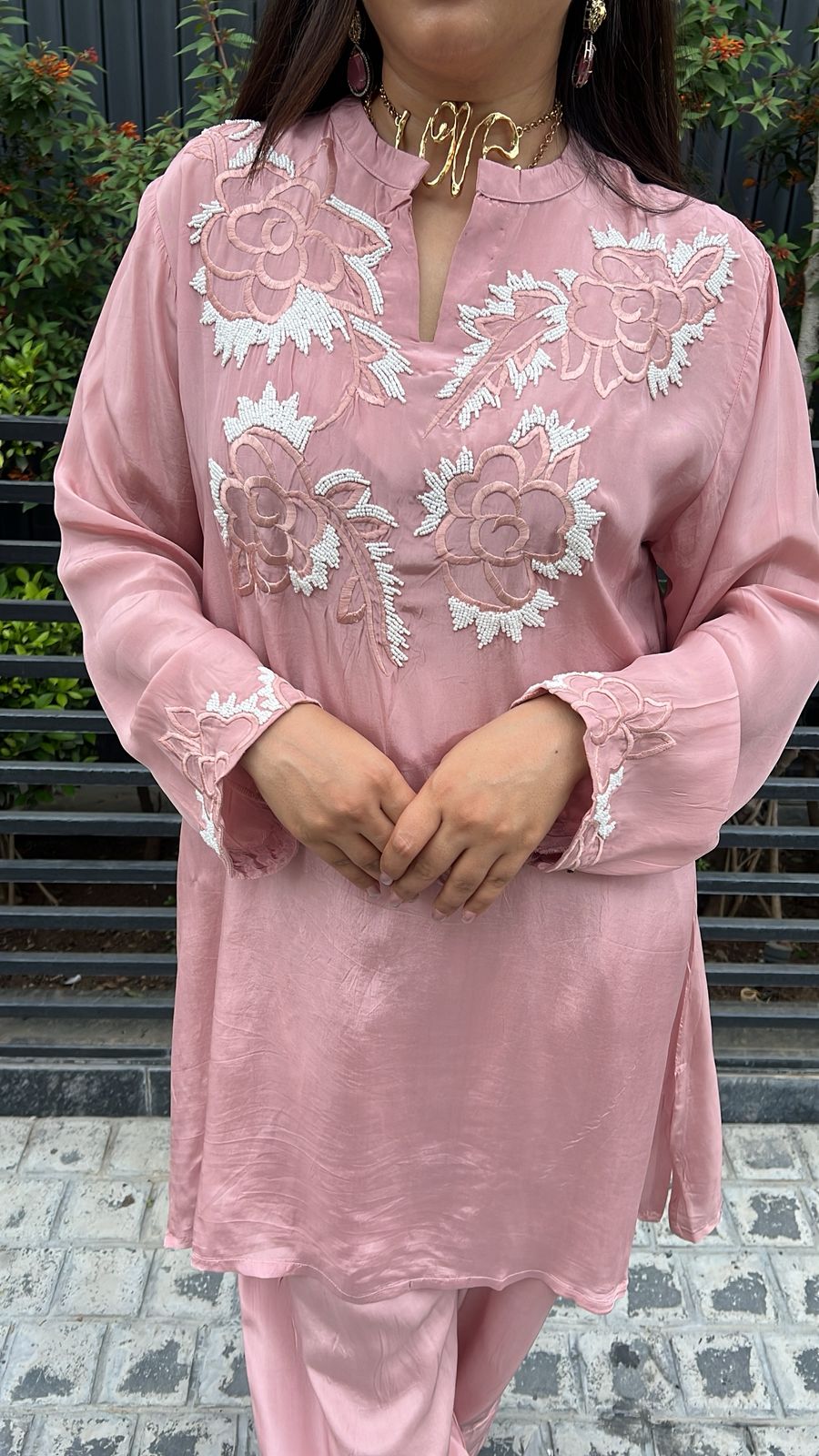 PINK FARSHI SALWAR FESTIVE HANDWORKED CO-ORD