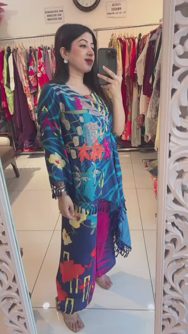 DESIGNER ONE SIDED KAFTAN SET