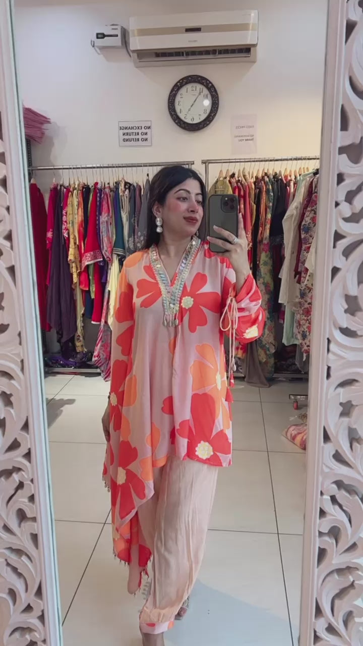 DESIGNER FESTIVE  ONE SIDED KAFTAN SET